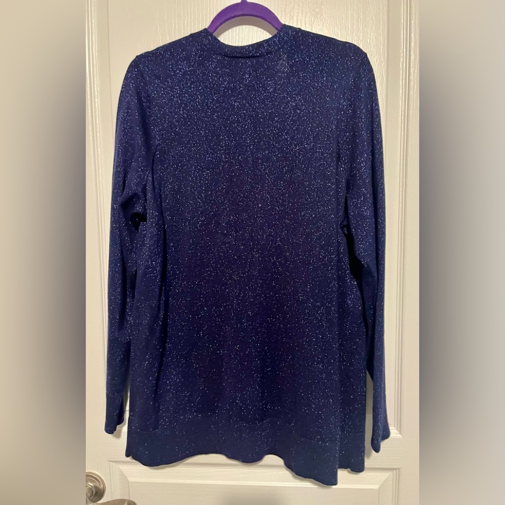 shimmer sweater Cardigan 18/20 Lane Bryant navy speckled